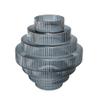 A&B Home Smoked Fluted Geometric Vase - Tiered Decorative Glass Vase, Tabletop Home Dcor, Bedroom Living Room Accent Piece Entryway Console Table Sideboard Flower Vase, 9" x 9" x 10" view 1