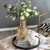 A&B Home Amber Cylindric Glass Vase - Geometrical Decorative Vase, Tabletop Home Decor, Bedroom Living Room Accent Piece Entryway Console Table Sideboard Flower Vase, 8" x 8" x 14" view 3