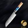Chef Knife,Kitchen Knife, 7 inch Damascus Steel VG10 Santoku Knife Chef Knife Raw Fish Kitchen Knife Blue Resin Color Wood Handle Cooking Tool view 1
