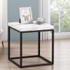 CENSI 18-Inch Marble Accent End Table/Side Table for Living Room, Modern Industrial, Square, Metal and Wood (White Marble) view 1