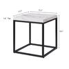 CENSI 18-Inch Marble Accent End Table/Side Table for Living Room, Modern Industrial, Square, Metal and Wood (White Marble) view 2