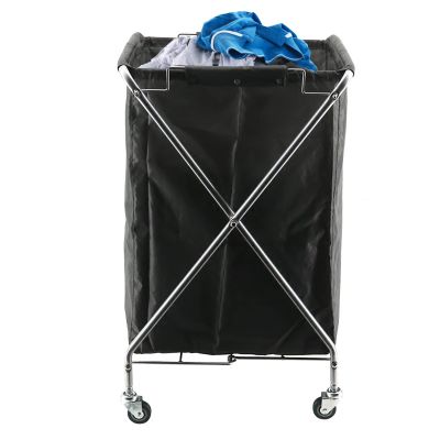 WDJBPSH Large Laundry Trolley for Towel Storage, Movable Dirty Clothes Basket Organizer Bucket for Hotel/Barbershop/Home/SPA, 44x34x76cm