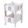 HNXMJ Movable Storage Rack for Living Room Bedroom, Snack Storage Cupboard, Mobile Bedside Shelf, Kitchen Floor Storage Trolley, Small Cart, Rolling Cart Storage Organizer, Storage Rolling Cart view 1