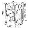 HNXMJ Movable Storage Rack for Living Room Bedroom, Snack Storage Cupboard, Mobile Bedside Shelf, Kitchen Floor Storage Trolley, Small Cart, Rolling Cart Storage Organizer, Storage Rolling Cart view 3