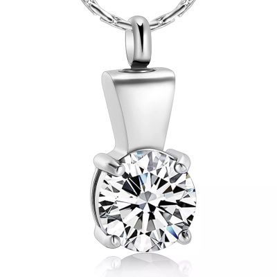 SHEIL Big Zircon Stone Inlay Human Cremation Jewelry for Human Ashes Holder Keepsake Funeral Urn Casket Stainless Steel,5