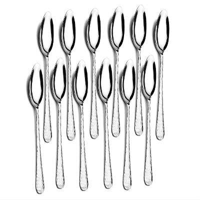 Anjali Enterprises Steel Round Edge Stainless Steels Spoons Designer Chammach Cutlery Set for Dining Table Stylish Kitchen (Set of) (24)