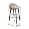 DCALU Nappa Leather Dark Grey Swivel Bar Chairs Barstools Set of 2 Counter Height Island Bar Stools, Black Chrome Gold Legs Kitchen Island,Without Armrests 360Round Pedals Seat view 2