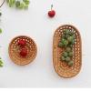 RDSAQWEXC Jiaxu Storage, Nordic Style Handmade Rattan Hollow Oval Storage Plate, Japanese Pastoral Basket view 4