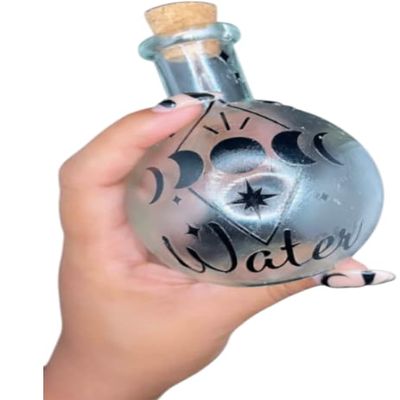 Moon Water Jar, Full Moon Ritual, Moon Phase Glass Bottle, Alter Tools, Stash Jar, Cleansing Tool, Witch Bottle, Cork Bottle, Set intention