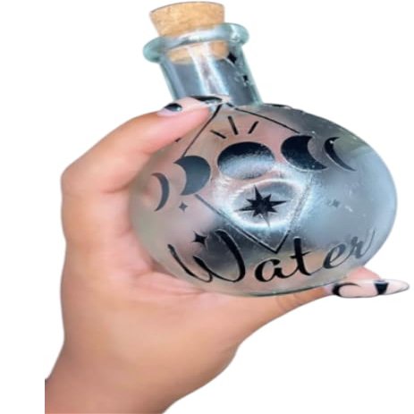 Moon Water Jar, Full Moon Ritual, Moon Phase Glass Bottle, Alter Tools, Stash Jar, Cleansing Tool, Witch Bottle, Cork Bottle, Set intention