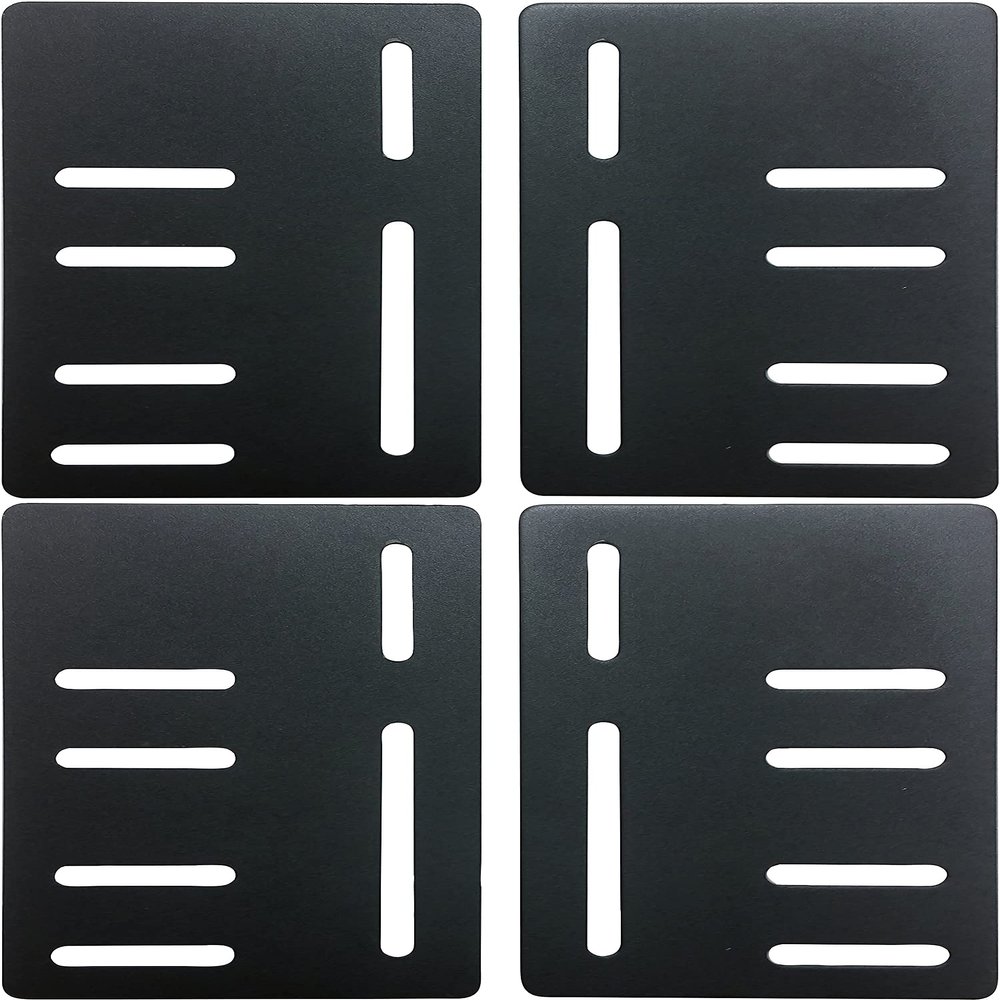 Lussuoso Furniture Modi-Plate Bed Frame Adapter/Connector, Heavy Duty Bed Frame Modification to Connect Headboard/Footboard, Steel Bracket, Hardware Included 4 PC Set (4)