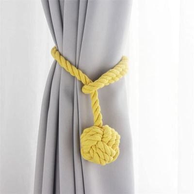 2Pcs Handmade Tassel Curtain Tieback Room Accessories Curtain Buckle Rope Home Decoration Holdback Window Fringe,Yellow,4pcs