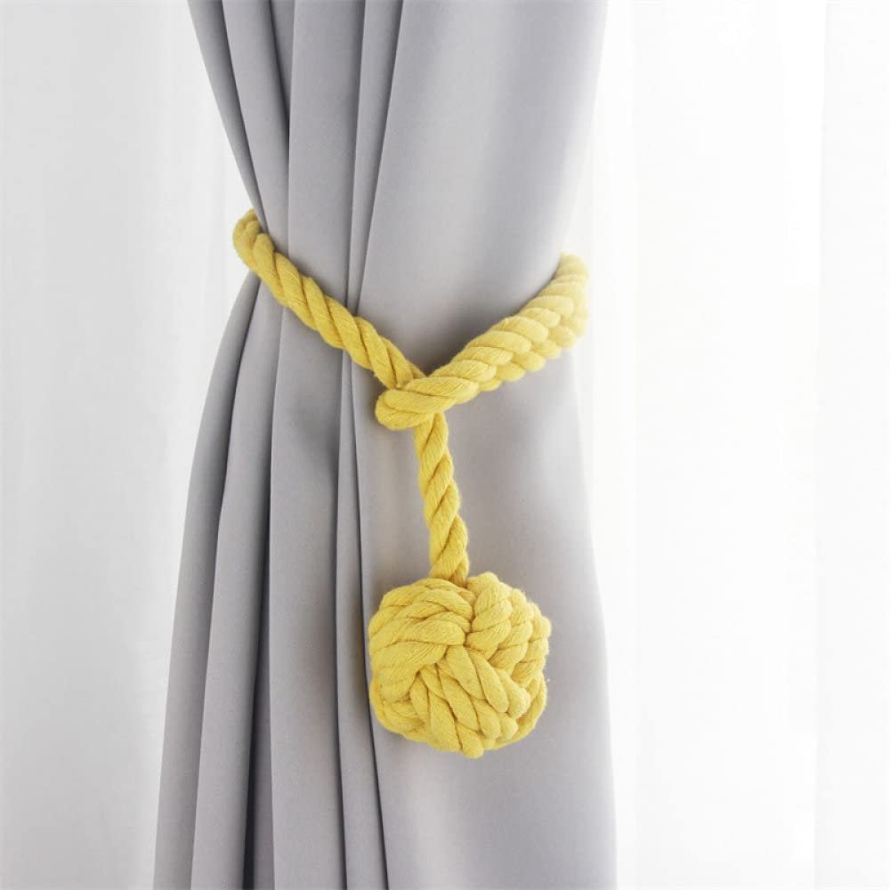 2Pcs Handmade Tassel Curtain Tieback Room Accessories Curtain Buckle Rope Home Decoration Holdback Window Fringe,Yellow,4pcs
