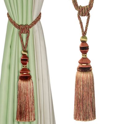 1Pc Hanging Ball Tassel Curtain Tieback Big Tassels Ball Hanging Curtains Holder Buckle Rope Room Aaccessories,Orange,4pcs
