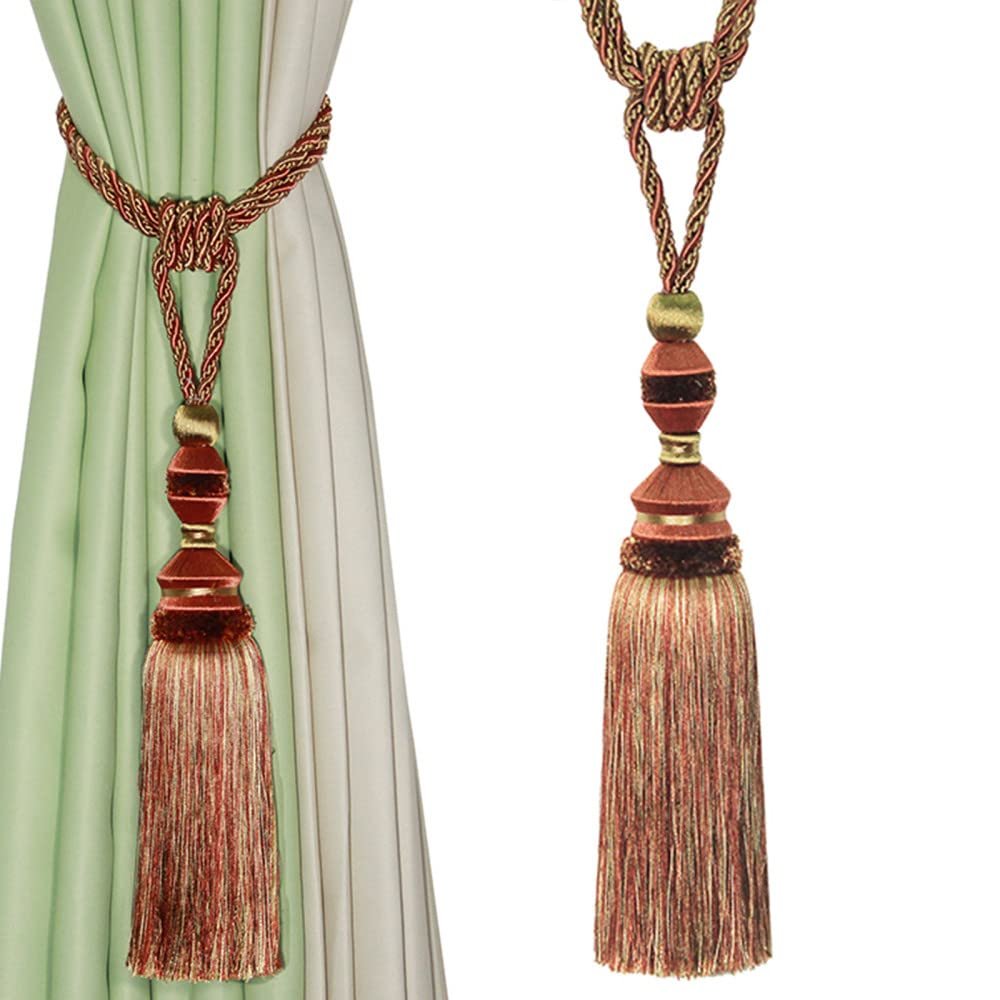 1Pc Hanging Ball Tassel Curtain Tieback Big Tassels Ball Hanging Curtains Holder Buckle Rope Room Aaccessories,Orange,4pcs