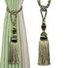 1Pc Hanging Ball Tassel Curtain Tieback Big Tassels Ball Hanging Curtains Holder Buckle Rope Room Aaccessories,Mix Green,1pcs view 1