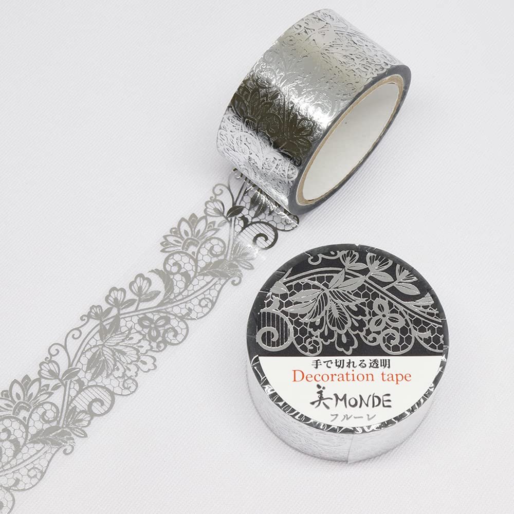 GR-4078 Kamiiso Fleur (Silver Foil), 0.8 inches x 9.8 ft (20 mm x 3 m)