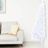 Artificial Half Christmas Tree,Prelit Christmas Tree,Decorated Christmas Tree,Half-Circle,for Home, Office,Party Decoration,with Stand White 82.6" PVC view 1