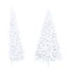 Artificial Half Christmas Tree,Prelit Christmas Tree,Decorated Christmas Tree,Half-Circle,for Home, Office,Party Decoration,with Stand White 82.6" PVC view 2