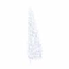 Artificial Half Christmas Tree,Prelit Christmas Tree,Decorated Christmas Tree,Half-Circle,for Home, Office,Party Decoration,with Stand White 82.6" PVC view 4