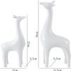 2 Pieces Deer Figurines Modern Couple Reindeer Sculpture Animal Crafts Ornaments for Christmas Table Living Room Decorations - White view 2