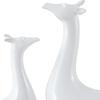 2 Pieces Deer Figurines Modern Couple Reindeer Sculpture Animal Crafts Ornaments for Christmas Table Living Room Decorations - White view 3
