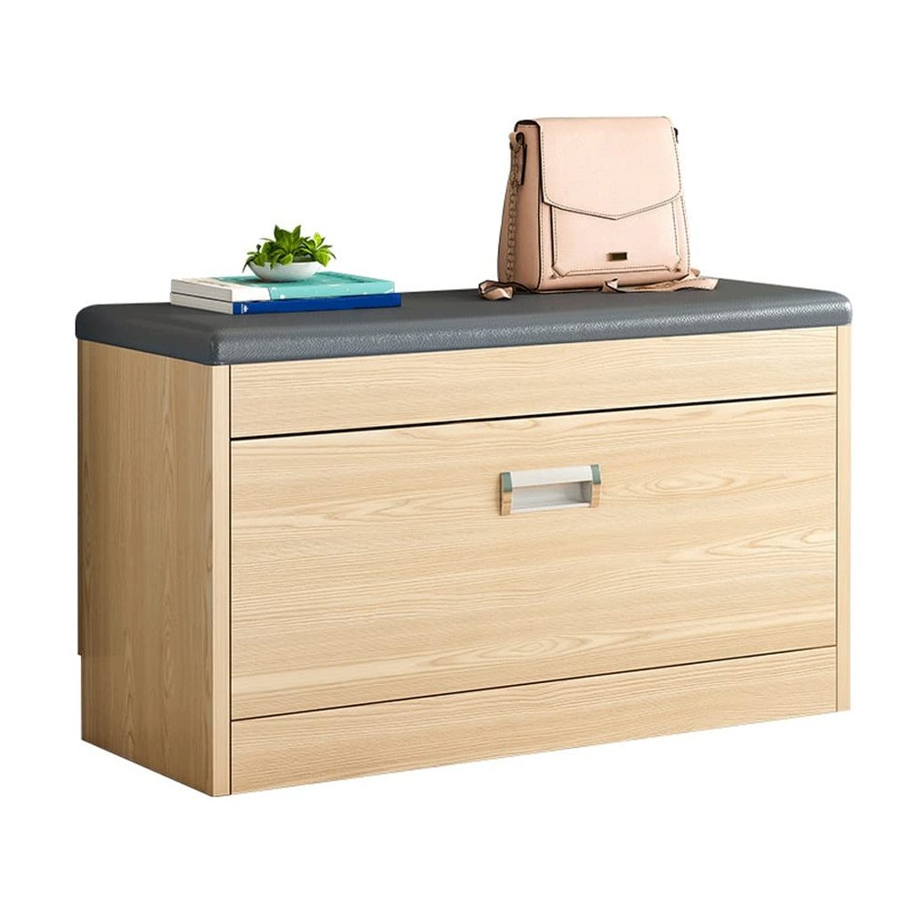 moisture Storage Bench Bed Bench Home Aisle Shoe Stool Push-Pull Storage Stool Entrance Bench Shoe Cabinet with Seat Cushion Drawer Shoe Storage Rack Entryway Shoe Rack (Color : 80cm/31.50inch)