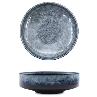 15 oz/37 oz Ceramic Soup Bowl, 6/ 8 Pasta Bowls Vintage Rustic Salad Bowls Perfect for Your Friend for Housewarming, Thanksgiving, Christmas (Color : Gray, Size : 6")