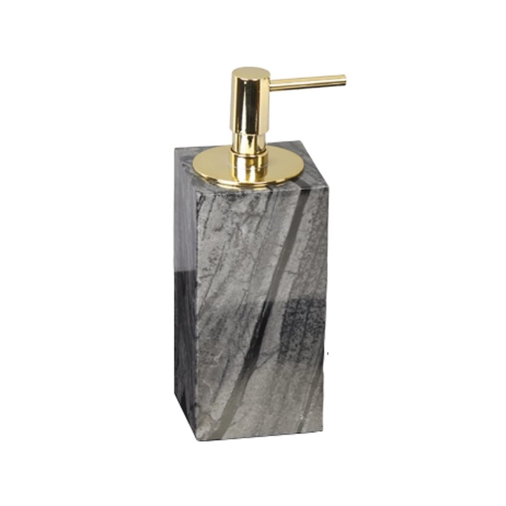 160ml/5.41oz Marble Soap Dispenser for Bathroom Kitchen Lotion Hand Soap Dispenser with Stainless Steel Pump Bottle (Gray, White) Household Products