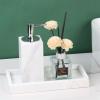 160ml/5.41oz Marble Soap Dispenser for Bathroom Kitchen Lotion Hand Soap Dispenser with Stainless Steel Pump Bottle (Gray, White) Household Products view 2