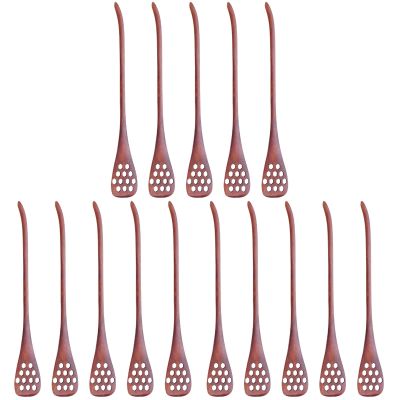 BESTonZON Wooden Honey Dipper Spoon 7 Inch Hollow Carved Honey Stirrer with Japanese Honeycomb Design for Drizzling Syrup and Tea Mixing