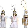 4pcs Christmas Nutcracker Hanging Figure Wooden Nutcracker Soldier Christmas Desktop Statue for Xmas Tree Living Room Decoration view 2