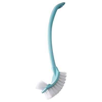 SONGBIRDTH Bathroom Cleaning Scrubber Dense Bristles Hanging Useful Curved Toilet Cleaning Brush Blue