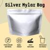 Chamigon 50 Pack 7.5 Mil Mylar Stand Up Bags - 8.5x6.5 Inches Resealable Smell Proof Pouch Bag withstand Hot Water - Heat Sealable Foil Zipper Sample Pouches for Food Storage - Glossy Silver view 3