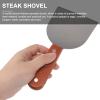 Hemoton 2pcs Stainless Steel Pancake Shovel Wooden Handle Versatile Kitchen Utensils for Cooking Steak Fish and Pancakes Easy to Clean and Sturdy Design view 2
