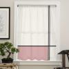 Abstract Blush Pink Semi Sheer Curtains Drapes for Living Room,French Doors Window 45 Inches Long,Modern Geometric Patchwork Stripes Art Rod Pocket Chiffon Curtain Drapery Voile Draperies Panel view 4