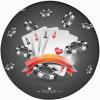 XISUNYA Poker Tournament Decor Round Fitted Tablecloth with Elastic Edge,Artistic Display Spread Chips with Poker Cards Print Polyester Table Cloth, Large, Fit Round Tables up 45"-56" Diameter, view 1