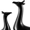 2 Pieces Deer Figurines Modern Couple Reindeer Sculpture Animal Crafts Ornaments for Christmas Table Living Room Decorations - Black view 3