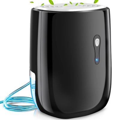 Posdry Dehumidifiers for Home 27oz(800ml) Small Auto Shut off Dehumidifiers with Drain Hose,Portable Ultra Quiet Mini Dehumidifier Effective for Bathroom, Basement, Garage, RV, Gun Safe, Closet
