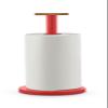 Alessi Mattina BG05 R - Design Kitchen Roll Holder, in Colored Steel with Epoxy Resin and Knob in Bamboo Wood, Red view 2