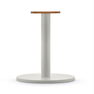 Alessi Mattina BG05 WG - Design Kitchen Roll Holder, in Colored Steel with Epoxy Resin and Knob in Bamboo Wood, Warm Gray