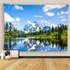 Snowy Mountain Peaks Tapestry Wall Hanging Mount Lake North Cascades National Park Wall Tapestry Wall Decor For Bedroom Living Room Outdoor Wall Art 28x37 Inch view 1