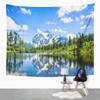 Snowy Mountain Peaks Tapestry Wall Hanging Mount Lake North Cascades National Park Wall Tapestry Wall Decor For Bedroom Living Room Outdoor Wall Art 28x37 Inch view 2