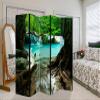 artgeist Acoustic Room Divider Waterfall 90x68 in - Double-Sided Folding Screen Print on Non-Woven Canvas Acoustic Foam 5 Panel Home Office Forest c-B-0375-z-c view 2