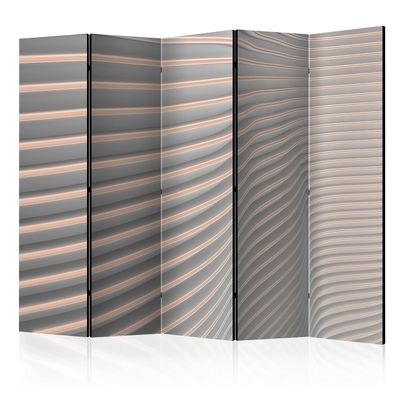 artgeist Acoustic Room Divider 3D Effect Abstract 90x68 in - Double-Sided Folding Screen Print on Non-Woven Canvas Acoustic Foam 5 Panel Home Office Design Lines Geometrical a-B-0093-z-c