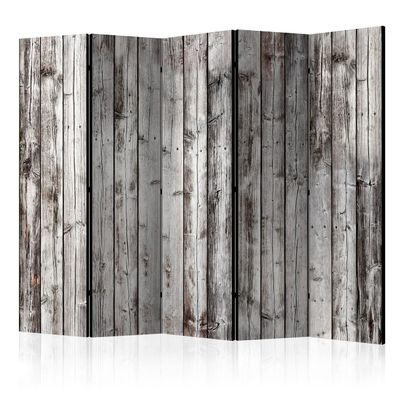 artgeist Acoustic Room Divider Wood 90x68 in - Double-Sided Folding Screen Print on Non-Woven Canvas Acoustic Foam 5 Panel Home Office Faux Wood Boards f-C-0237-z-c