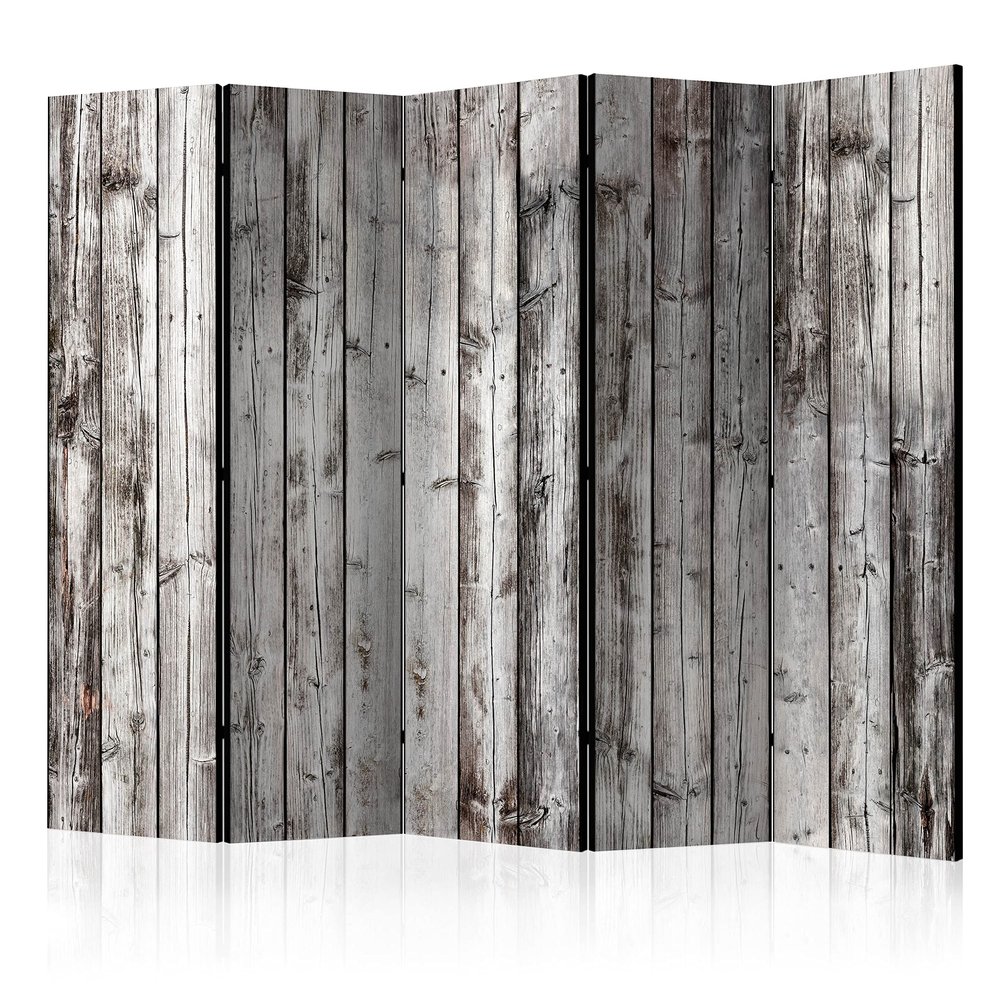 artgeist Acoustic Room Divider Wood 90x68 in - Double-Sided Folding Screen Print on Non-Woven Canvas Acoustic Foam 5 Panel Home Office Faux Wood Boards f-C-0237-z-c