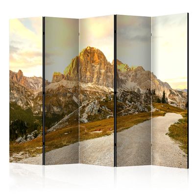 artgeist Acoustic Room Divider Landscape 90x68 in - Double-Sided Folding Screen Print on Non-Woven Canvas Acoustic Foam 5 Panel Home Office Design Mountains Sky Clouds c-B-0279-z-c