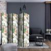 artgeist Acoustic Room Divider Botanica 90x68 in - Double-Sided Folding Screen Print on Non-Woven Canvas Acoustic Foam 5 Panel Home Office Design Nature Plants Flowers Leaves b-B-0318-z-c view 2
