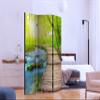 artgeist Acoustic Room Divider Forest 53x68 in - Double-Sided Folding Screen Print on Non-Woven Canvas Acoustic Foam 3 Panel Home Office Design Landscape Nature Stream Bridge c-A-0068-z-b view 3
